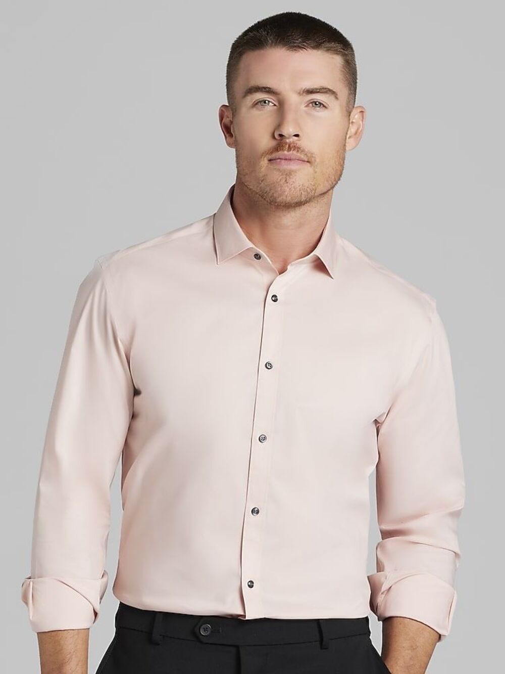 New White Egara Skinny Fit Solid Dress Shirt